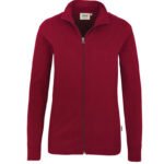 Sweatjacke Hakro Interlockjacke weinrot Damen 1.jpg