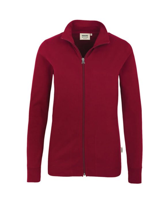 Sweatjacke Hakro Interlockjacke weinrot Damen 1.jpg