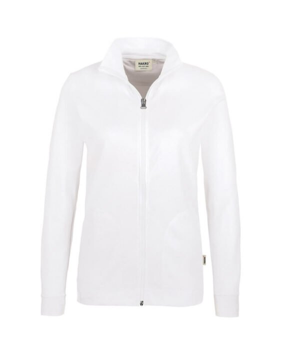 Sweatjacke Hakro Interlockjacke weiss Damen 1.jpg