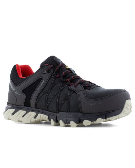 Reebok Sicherheitschuh IB1050 Trailgrip Safety Low mit Sicherheitsklasse S3 in schwarz rot Ansicht von schräg rechts