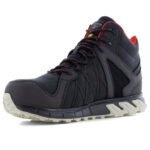 Reebok Sicherheitschuh IB1052 Trailgrip Safety Mid mit Sicherheitsklasse S3 in schwarz rot Ansicht von schräg links