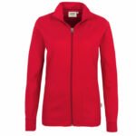 Sweatjacke Hakro Interlockjacke rot Damen 1.jpg