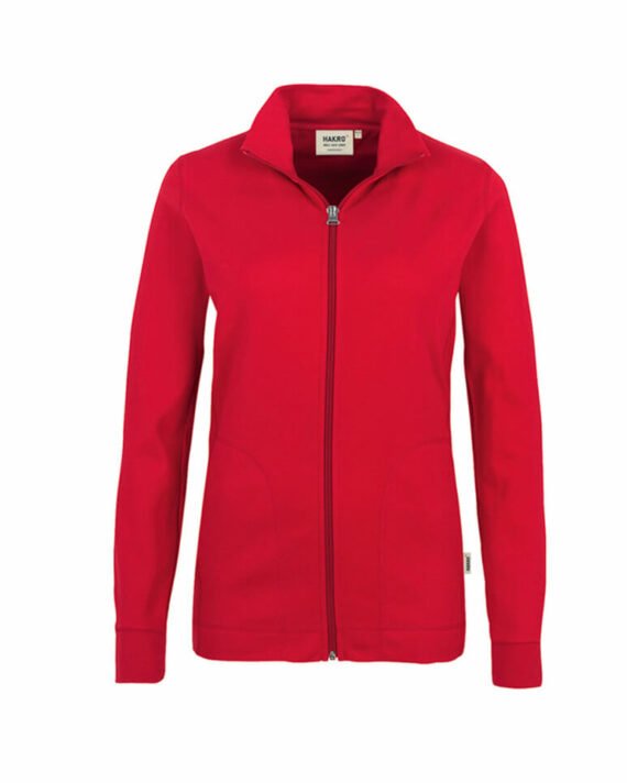 Sweatjacke Hakro Interlockjacke rot Damen 1.jpg