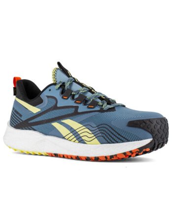 Reebok Sicherheitschuh IB3611 FE4 Adventure Safety mit Sicherheitsklasse S1PS in blau gelb Ansicht von schräg rechts