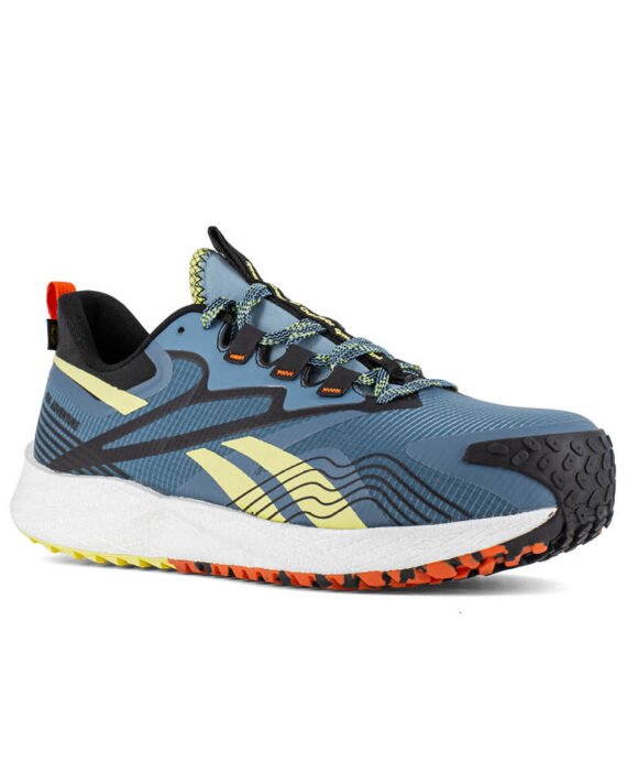 Reebok Sicherheitschuh IB3611 FE4 Adventure Safety mit Sicherheitsklasse S1PS in blau gelb Ansicht von schräg rechts