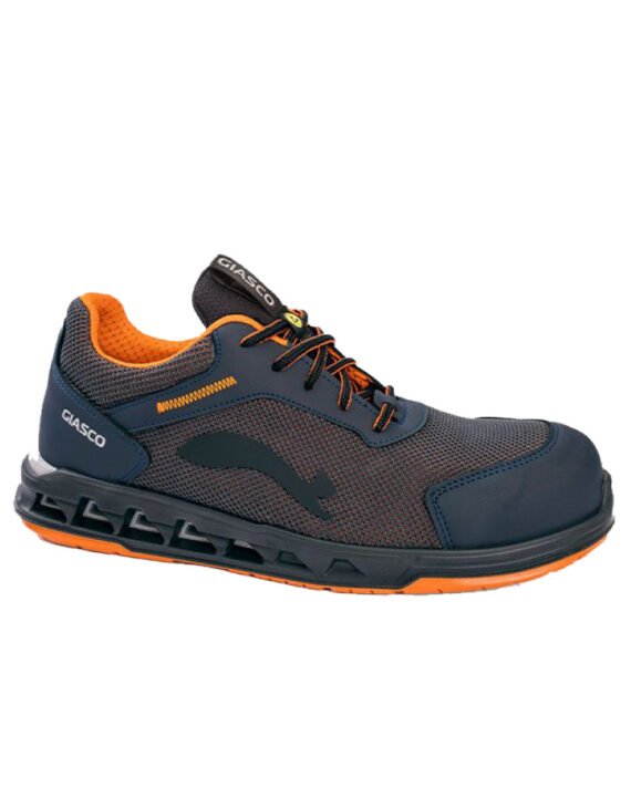Giasco-Sicherheitschuh-Star-S1PL-schwarz-orange-Ansicht-schraeg-rechts