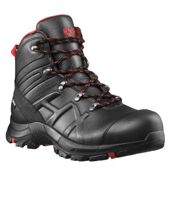 Haix-Sicherheitschuh-610023-Black-Eagle-safety-54-mid-schwarz-rot-S3-Ansicht-schraeg-rechts