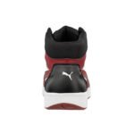Puma-Sicherheitsschuh-Frontcourt-Mid-S3-schwarz-weiss-rot-Damen und Herren-Rückansicht
