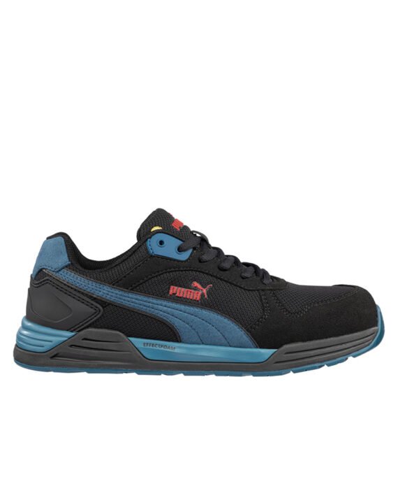 Puma-Sicherheitsschuh-Frontside-Low-S1P-schwarz-blau-Ansicht-rechts