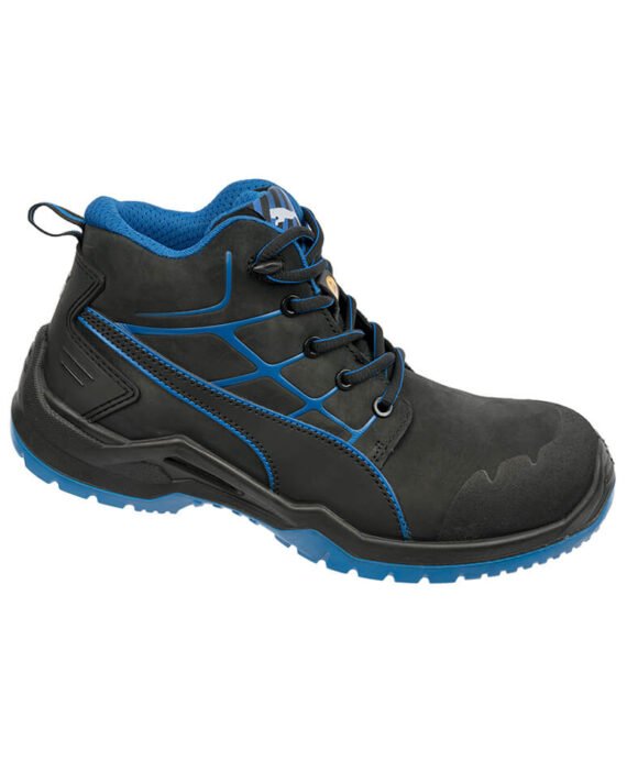 Puma-Sicherheitsschuh-Krypton-Mid-S3-schwarz-blau-Ansicht-schraeg-rechts