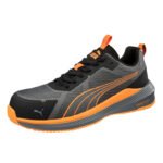 Puma-Sicherheitsschuh-Slide-Low-S1P-grau-orange-Damen und Herren-Schrägansicht links